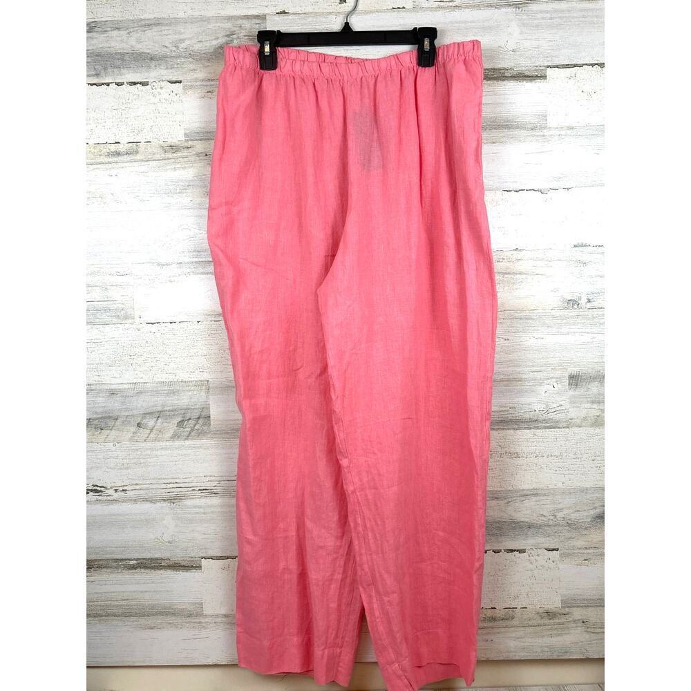 Bryn Walker Womens XXL Primrose Pink 100% Linen Casual Summer Ankle Pants NWT